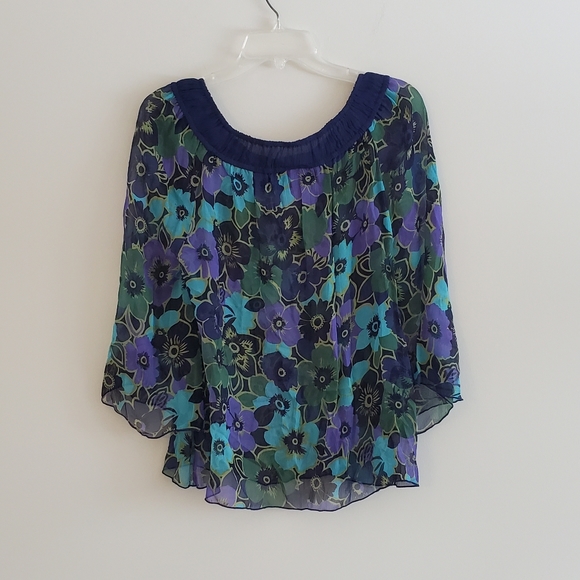 Anna Sui for Anthropologie flowy silk floral top - Picture 2 of 4